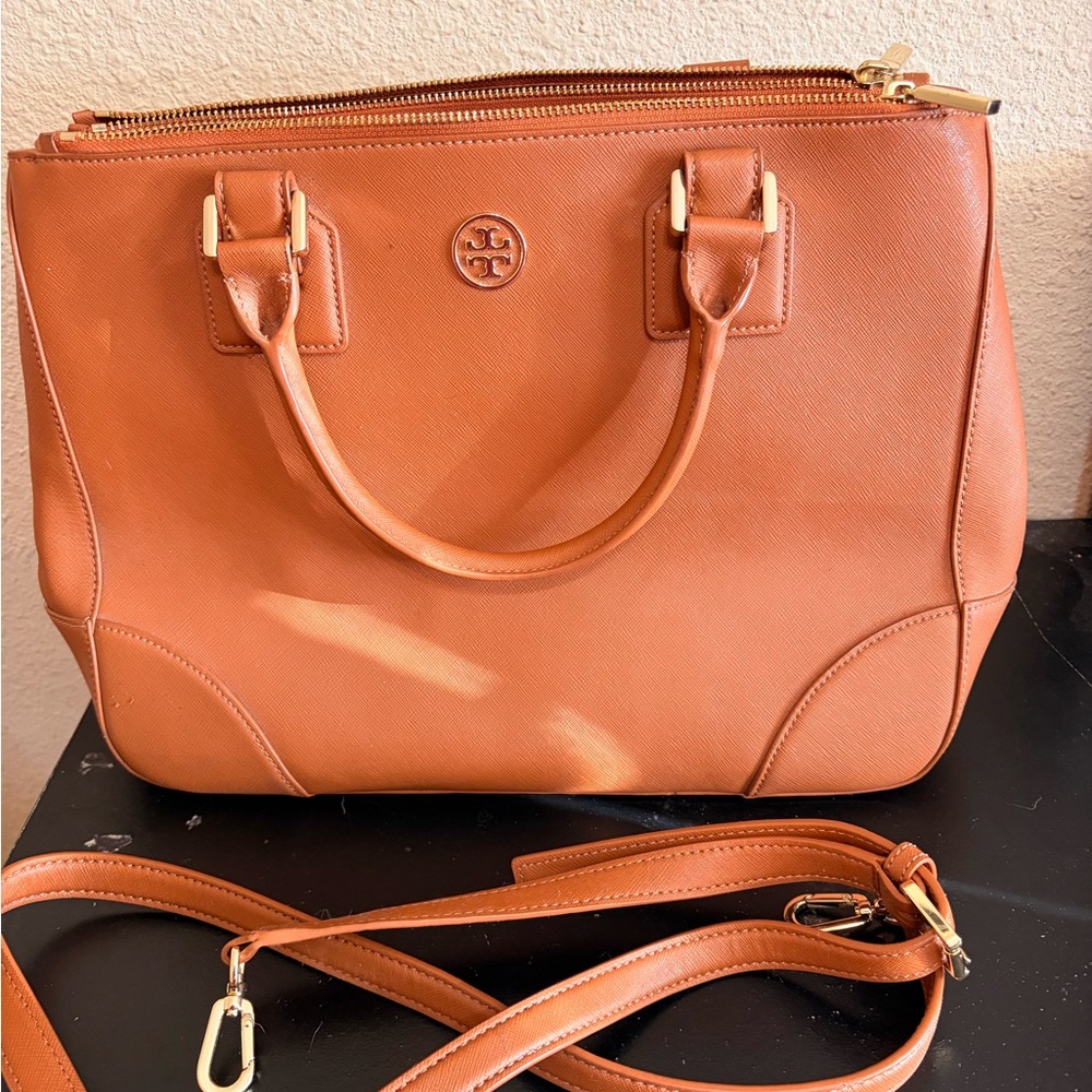 Tory Burch Brown Leather Satchel